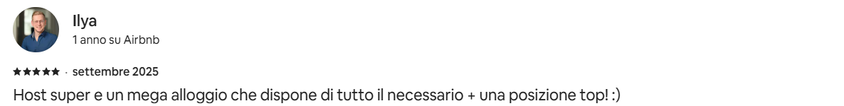 Recensione ospite Ilya su Airbnb